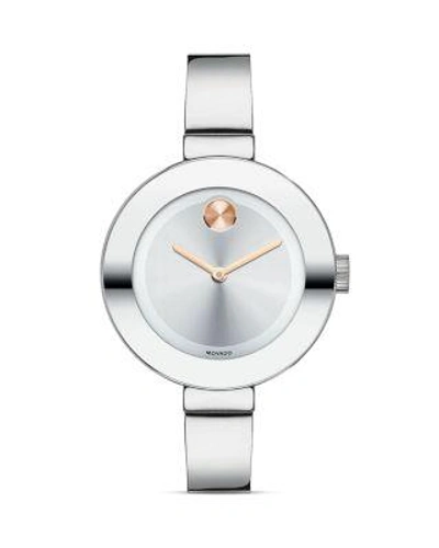 Movado Women's Bold Stainless Steel Bangle Bracelet Watch/34mm In Silver Rose Gold