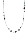 JOHN HARDY STERLING SILVER DOT STATION NECKLACE WITH BLACK SPINEL, BLACK SAPPHIRE AND OBSIDIAN, 36,NBS39641GSOMBLX36