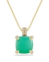 DAVID YURMAN CHATELAINE PENDANT NECKLACE WITH CHRYSOPRASE AND DIAMONDS IN 18K GOLD,N12643D88DCHDI18