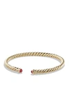 DAVID YURMAN PRECIOUS CABLE PAVE CABLESPIRA BRACELET WITH RUBIES IN GOLD,B12318 88BRUM
