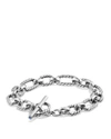 DAVID YURMAN CHAIN CUSHION LINK BRACELET WITH BLUE SAPPHIRE IN STERLING SILVER,BC0397 SSABSM