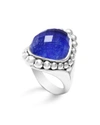 LAGOS STERLING SILVER MAYA DOUBLET DOME RING WITH LAPIS,02-80491-L7