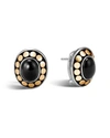 JOHN HARDY STERLING SILVER AND 18K BONDED GOLD DOT EARRINGS WITH BLACK ONYX - 100% EXCLUSIVE,EZS390111BON