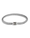 JOHN HARDY STERLING SILVER CLASSIC CHAIN EXTRA SMALL BRACELET WITH MIXED GREY SAPPHIRE,BBS96002GYSXM