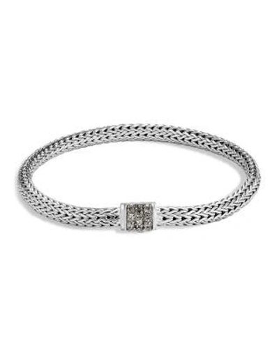 John Hardy Sterling Silver Classic Chain Extra Small Bracelet With Mixed Grey Sapphire In Silver/ Grey Sapphire