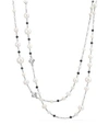 DAVID YURMAN OCEANICA CULTURED FRESHWATER PEARL AND BEAD LINK NECKLACE WITH BLACK SPINEL,N13338 SSDPEKS62
