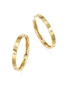 ROBERTO COIN 18K YELLOW GOLD SYMPHONY POIS MOI HOOP EARRINGS,7771595AYER0