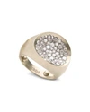 ANTONINI MATTE 18K WHITE GOLD MATERA SMALL PAVE SILVERMIST DIAMOND RING,A111BS1