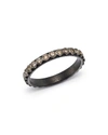 Armenta Blackened Sterling Silver Old World Diamond Stacking Ring In White/black