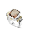 LAGOS 18K GOLD AND STERLING SILVER MEDIUM SMOKY QUARTZ RING,02-80562-ST7