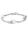 JOHN HARDY STERLING SILVER BAMBOO CULTURED FRESHWATER PEARL STATION BRACELET,BB5995XM