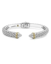 LAGOS 18K GOLD AND STERLING SILVER CAVIAR AND DIAMONDS CUFF, 8MM,05-81272-DDL