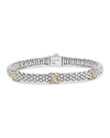 LAGOS 18K GOLD AND STERLING SILVER X COLLECTION DIAMOND ROPE BRACELET, 6MM,05-80790-006