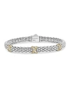 Lagos 18k Gold & Sterling Silver Embrace Collection Diamond Rope Bracelet, 6mm In White/silver