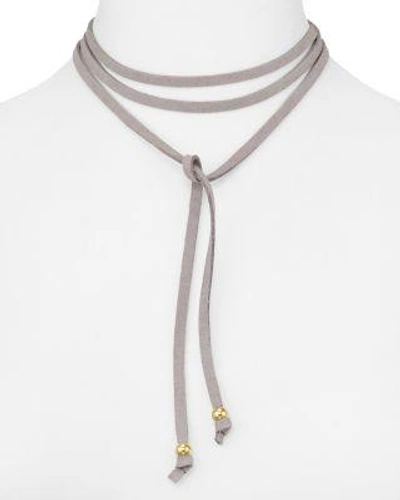 Jules Smith Suede Wrap Choker Necklace, 58 In Gold/gray