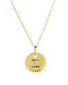 David Yurman Cable Collectibles Initial Pendant With Diamonds In Gold On Chain, 16-18 In Z