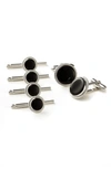 DAVID DONAHUE ONYX CUFF LINK & STUD SET,SS806302