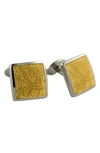 David Donahue 'paisley Lemon' Sterling Silver Cuff Links In Lemon
