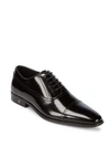 VERSACE CAP TOE LEATHER OXFORD SHOES,0400092872314