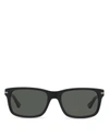 Persol Polarized Officina Rectangle Acetate Sunglasses, 58mm In Black