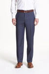 Canali Flat Front Classic Fit Wool Dress Pants In Dark Brown