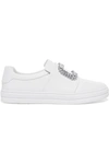 ROGER VIVIER Sneaky Viv crystal-embellished leather slip-on sneakers