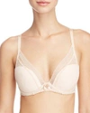 Chantelle Festivite Lace Plunge Bra, Bright Pink In Nude Blush