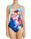 GOTTEX HAWAII SQUARE NECK ONE PIECE SWIMSUIT,18HA172
