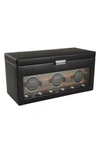Wolf Roadster Triple Watch Winder & Case In Black