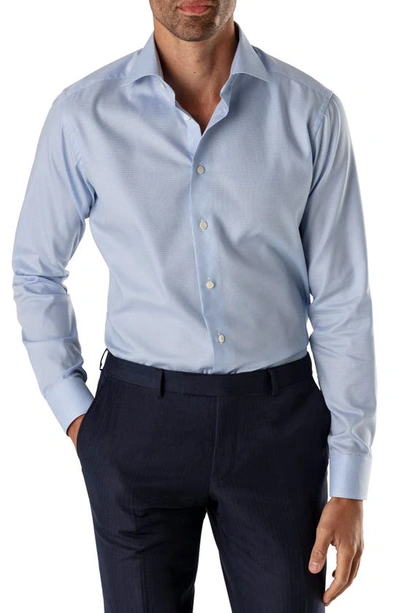 Eton Of Sweden Micro Houndstooth Slim Fit Dress Shirt In Light Blue