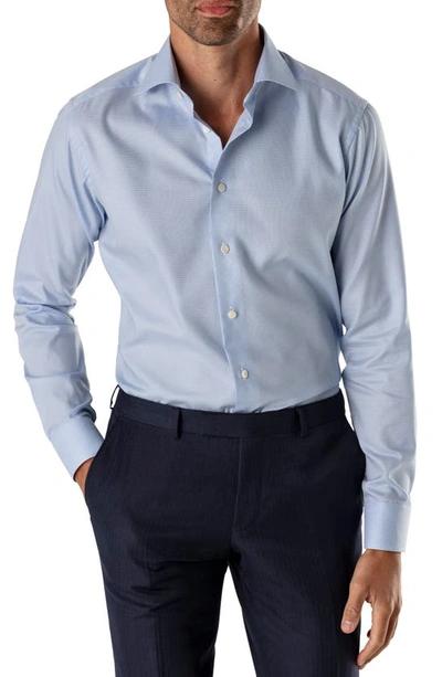 Eton Of Sweden Micro Houndstooth Slim Fit Dress Shirt In Blue