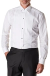 Eton Slim Fit Long Sleeve Pleated Bib Cotton Tuxedo Shirt In White