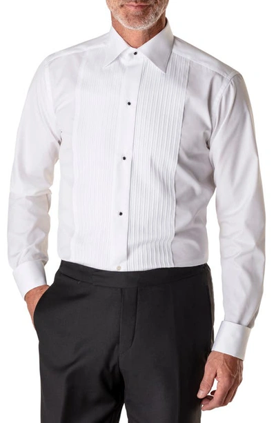 Eton Slim Fit Long Sleeve Pleated Bib Cotton Tuxedo Shirt In White