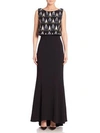 LAUNDRY BY SHELLI SEGAL PLATINUM Beaded Sleeveless Gown,0400093811156