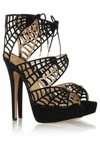 CHARLOTTE OLYMPIA Caught In Charlotte'S Web Suede Sandals
