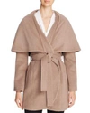 T Tahari Marla Oversized Shawl Collar Coat In Mink