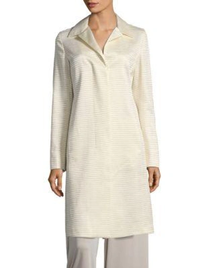 Akris Aida Striped Silk-blend Jacket In Off-white