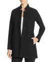 Eileen Fisher Stand-collar Gridded Topper Jacket, Black, Petite In Black
