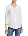 Nydj Semisheer Pintuck Blouse In Optic White