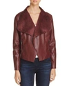 BAGATELLE DRAPED FAUX LEATHER JACKET,62549