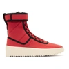 Fear Of God Men's Military Calf Leather Platform Sneakers, Red/black