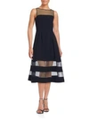 AIDAN MATTOX ILLUSION INSERT MIDI DRESS,0400091317998