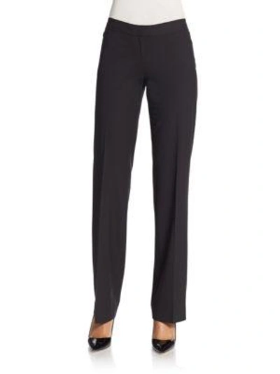 Lafayette 148 Plus-size Italian Stretch Wool Front Zip Ankle Length Pant In Espresso