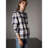 BURBERRY Check Cotton Flannel Military Shirt,40575961