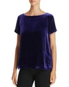 Eileen Fisher Short-sleeve Bateau-neck Velvet Top, Plus Size In Dark Venus