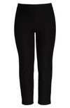 Eileen Fisher Plus Size Washable Stretch-crepe Slim Ankle Pants In Black