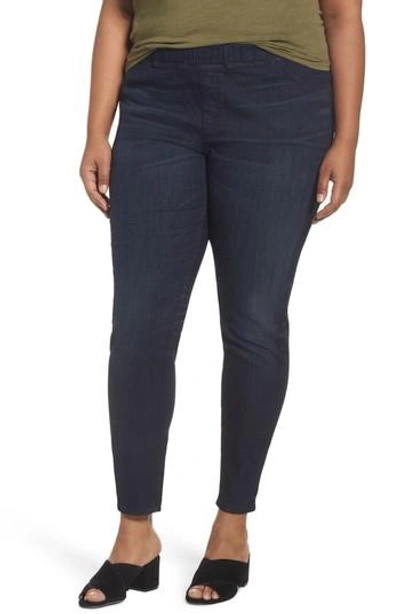 Eileen Fisher Organic Cotton Soft Stretch-denim Leggings, Plus Size In Blue