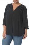 Nydj Pintuck-back Blouse In Black