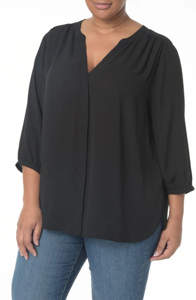 Nydj Pintuck-back Blouse In Black