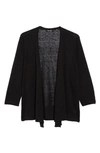 Nic + Zoe '4-way' Three Quarter Sleeve Convertible Cardigan In Black Onyx